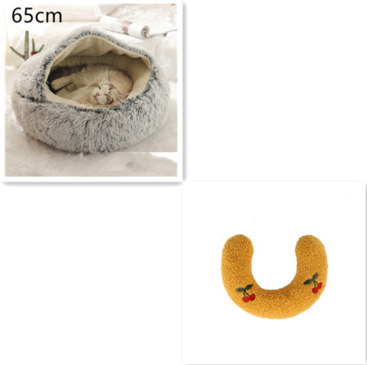 Cozy pet bed with an enclosed cocoon-style design
