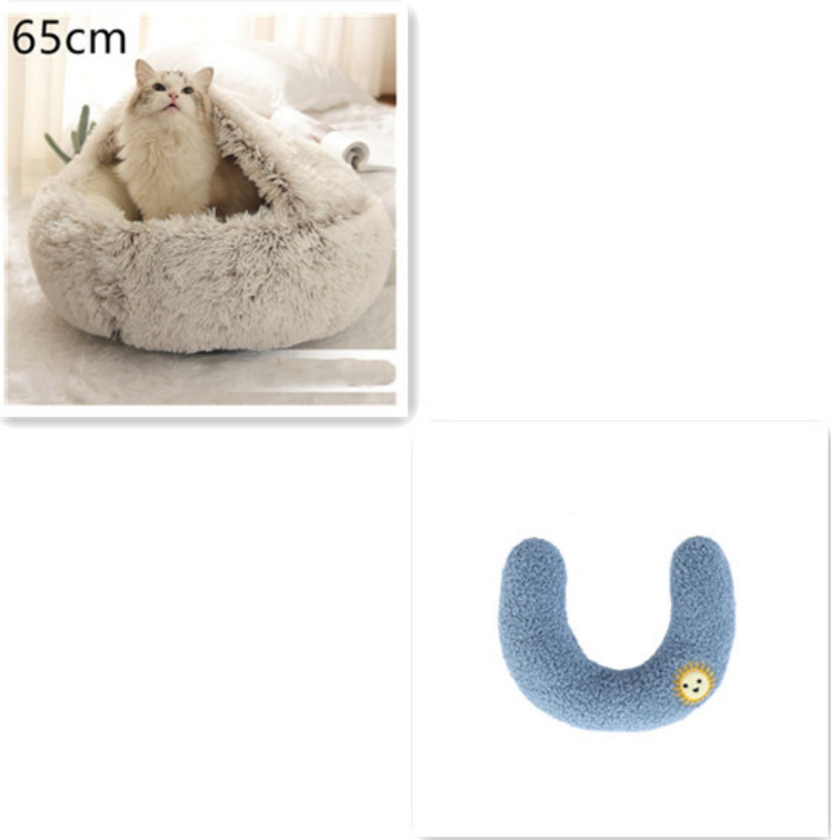 Cozy pet bed with an enclosed cocoon-style design