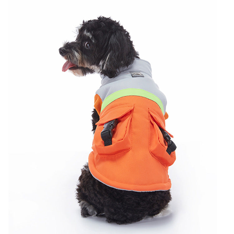 Winter dog jacket showing the overall design